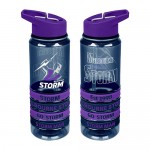 Melbourne Storm NRL Large Team Logo Tritan Plastic Drink Bottle with Bands